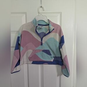 Athletic Works Pastel Multi-Color Half-Zip Crop Fleece - Pink, Blue, Mint